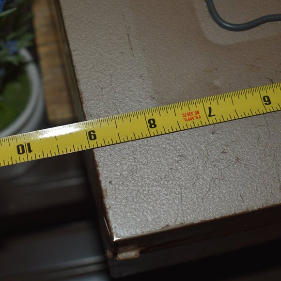 Vintage Antique Tan Metal Cash Box Porta File Case Storage Farmhouse Decor - Picture 13 of 14